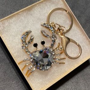 Heart Rhinestone Crab Beautiful Keychain Bag Charm!!!